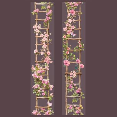 Imagem de Fitas de PET para jardim de escada floral adesivos de fita decorativa de videira de glicínia para scrapbooking, diário, material de diário