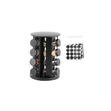 Imagem de Porta Tempero Condimento 9/12/16 Potes Suporte Giratório Com Adesivos(16 Potes)