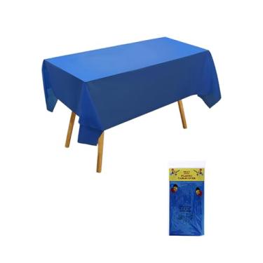 Imagem de Toalha de mesa de plástico descartável, toalhas de mesa de 137 x 272 cm para festas, toalhas de mesa decorativas para mesas retangulares, capa de mesa de plástico, à prova de vazamento e resistente