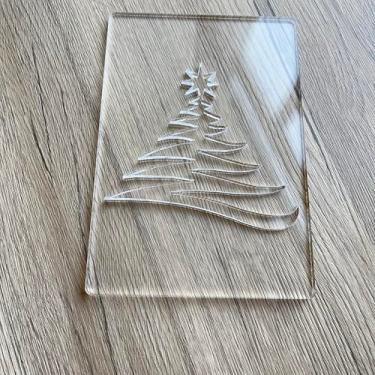 Imagem de Modelos de fresadora de lanterna de Natal, guia de acrílico de 20 cm para escultura em madeira de férias (árvore)