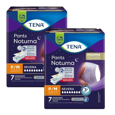 Imagem de Kit 2 Roupa Íntima Tena Pants Noturna P/M 7 Unidades