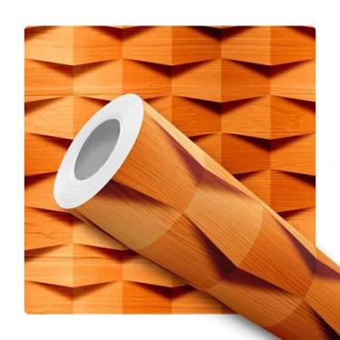 Imagem de Papel De Parede Adesivo Lavável Sala Amadeirado Efeito Verniz 3D - Del