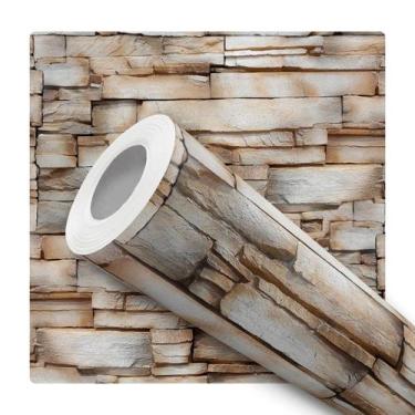 Imagem de Papel de Parede Vinílico Canjiquinha Pedra Natural Sala 1m - DELIQUADR