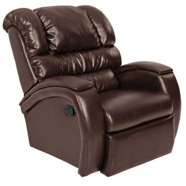 Imagem de Poltrona Do Papai Reclinável Zero Wall Com Gatilho Biorne F05 Corano Marrom Brilho - Lyam Decor