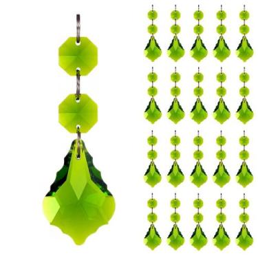 Imagem de Enfeite suspenso GOLDENHAITAI 38 cm Maple Leaf Crystal, pacote com 20