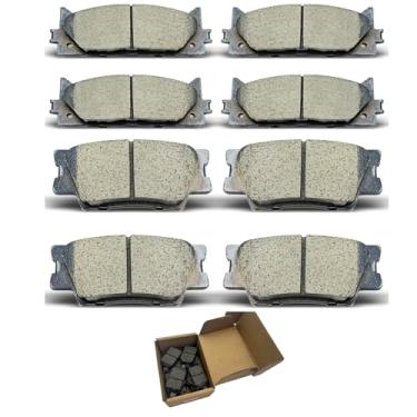 Imagem de Conjunto de pastilhas de freio adequado para Lexus ES350 2007-2018, para Toyota Avalon 2008-2018, para Toyota para Camry 2007-2017 8 peças de pastilhas de freio D1293 D1212 CCTECHMASS