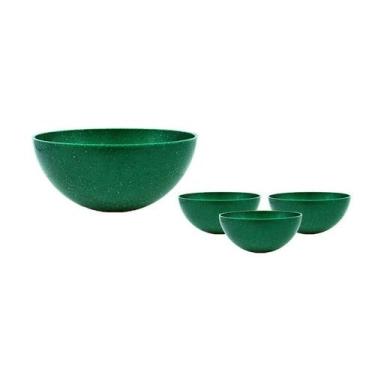 Imagem de Kit 4 Mini Bowl Fibra Madeira Green Colors Verde 240Ml - Bb Store