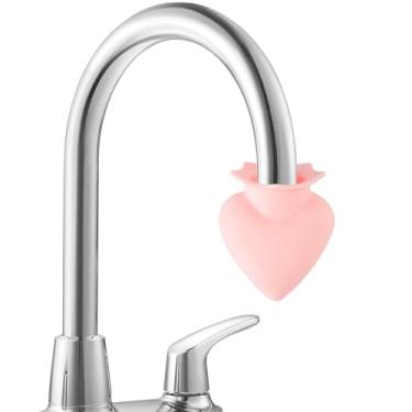 Imagem de SiliFine Dispositivo de descalcificação de torneira para remoção de calcário, torneira estilo coração rosa, dispositivo de descalcificação, 3 cm