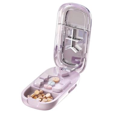 Imagem de Cortador de comprimidos pequeno – Divisor portátil para comprimidos pequenos | Estojo de corte diário para adultos, crianças, enfermeiros, casa, escola, negócios, hospital, acampamento, viagem
