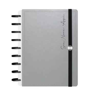 Imagem de Caderno De Disco Iscool Inteligente 140 Folhas Personalizado Solid Metallic Prata M+