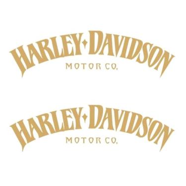 Imagem de Adesivo decalque de vinil Motor HD Classic Design #2 para carro Harley Moto Club Biker 20 x 6,3 cm (dourado)