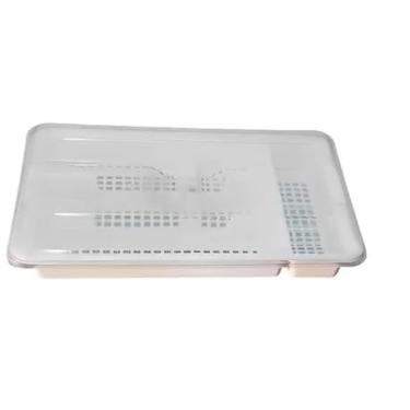 Imagem de Organizador de Cozinha Porta Talheres com Tampa Para Gaveta 4 Divisórias (Branco)