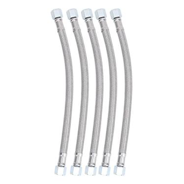 Imagem de Air Compressor Hose Brake Hose Oil Free Line Pipe 5pcs 14 x 1.5 Female Thread Flexible Durable Cast Steel Braided for Automotive Industrial Use 50cm Length