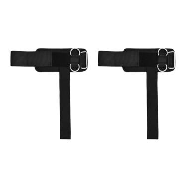 Imagem de MotiveTech Conjunto de 2 faixas de pulso para levantamento de peso, suportes de pulso com argolas duplas em D para exercícios de barra fixa, Preto 32x17.5cm