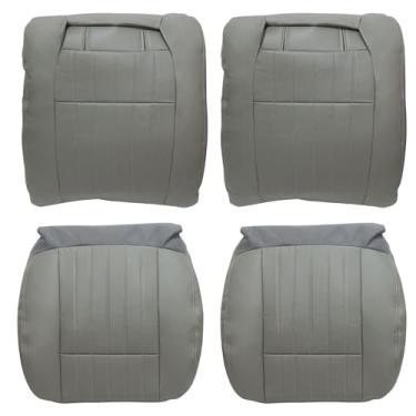 Imagem de Vigoraze Capas de assento de couro perfurado para substituição inferior e superior do motorista e passageiro dianteiro cinza compatível com Chevy Impala 1994 1995 1996
