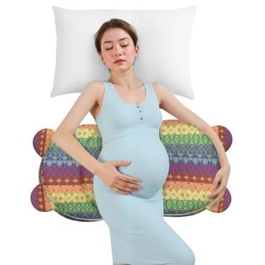 Imagem de Travesseiro de gravidez para dormir, travesseiro de maternidade para mulheres grávidas, almofadas macias e confortáveis para gravidez, suporte lateral para dormir na barriga, com capa removível