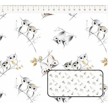Imagem de Tecido Tricoline Digital Coleção Style Owl corujas soltas 50 x 150 cm