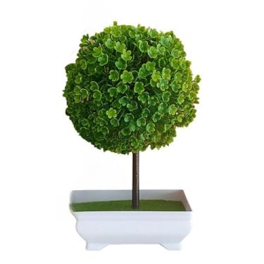 Imagem de Bonsai De Pinheiro Artificial — Ideal Para DecoraçãO De Interiores(BOLA DE NEVE VASO RETANGULAR)