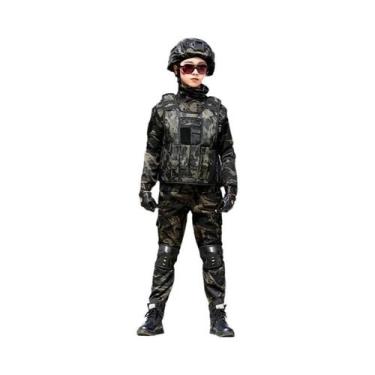 Imagem de Fantasia Tática Militar Infantil Camuflada Para Halloween, Traje De Ex