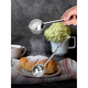 Imagem de Coqueteleira de açúcar em pó com alça de mola de aço inoxidável 18/8 para farinha de açúcar e especiarias