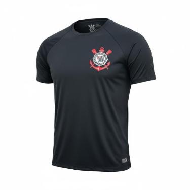 Imagem de Camiseta Corinthians Fitness Raglan Preto Oficial Licenciada-Masculino