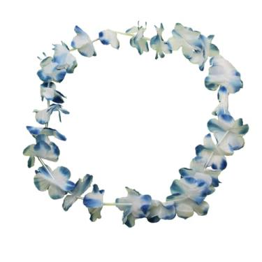 Imagem de Colar Havaiano Flores Carnaval Bloquinho Plástico Diversas Cores 45cm Colorido Silver Festas (Azul)