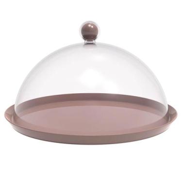 Imagem de Porta Bolo Torta 25cm Bubble com Cúpula Amêndoa Crippa Boleira Doces P