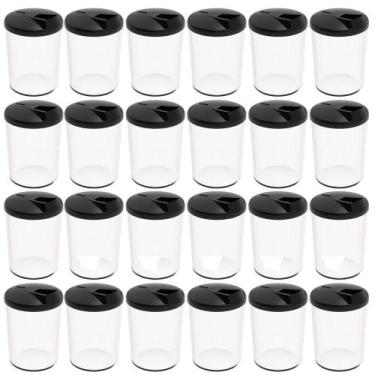 Imagem de Kit 24 Farinheiras Porta Farofa Temperos 400ml Crippa Preto Restaurant