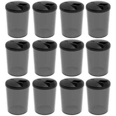 Imagem de Kit 12 Farinheiras Porta Farofa Temperos Fumê com Tampa 400ml Crippa