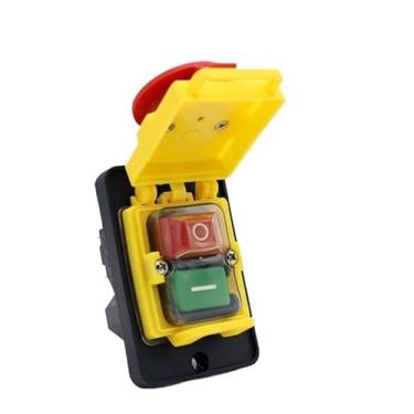 Imagem de ZEDEVB 1 peça KJD18 7 pinos à prova d'água interruptor de botão eletromagnético interruptor de parada de emergência para máquina de moagem de barco de embarcação