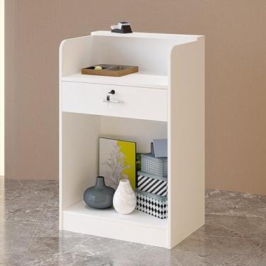Imagem de Mesa de recepção moderna, balcão de recepção, balcão de recepção com grande armazenamento, balcão de recepção com gavetas, grande espaço de armazenamento, para casa, escritório, salão, spas e saguão