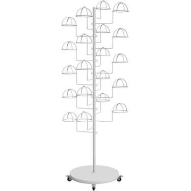 Imagem de Suporte de exibição independente com rodinhas – Organizador de grande capacidade para bonés de beisebol, chapéus de caubói, chapéus de aba completa – Suporte de armazenamento perfeito para coleções de