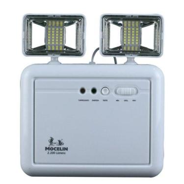 Imagem de Luminária Emergência Led Bloco Farolete 2200lm 6500k Mocelin