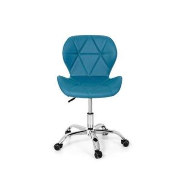 Imagem de Conjunto 2 Cadeiras Office Eiffel Slim Giratória Turquesa - IMPÉRIO BR
