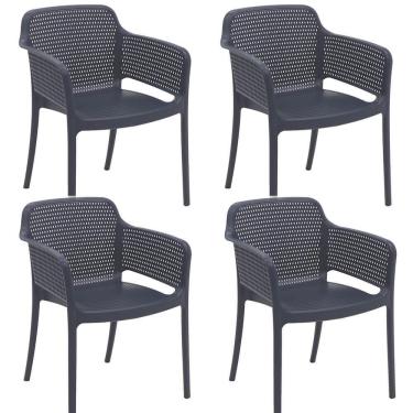 Imagem de Kit 4 Cadeiras Tramontina Gabriela em Polipropileno e Fibra de Vidro Azul Navy 92151030
