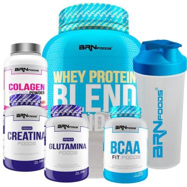 Imagem de Kit  Whey Standard + Bcaa + Gluta + Crea + Colágeno + Shaker-Unissex