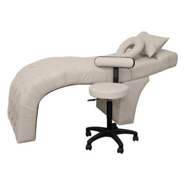 Imagem de Maca Estética Para Extensão De Cílios Charme + Mocho Tapeçado material