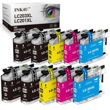 Imagem de Cartuchos de tinta INK4U LC203XL LC201XL para impressora Brother MFC