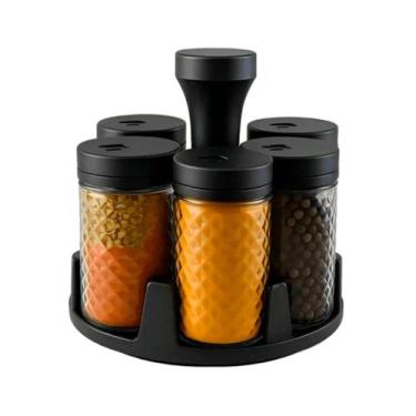 Imagem de Porta Condimentos de Vidro com Base Giratória 6 Potes Belovidro