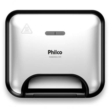 Imagem de Sanduicheira Grill Philco Platinum Ellegance Antiaderente Inox 750W com Luz Indicadora 220V