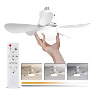 Imagem de Ventilador Teto Bocal E27 Com Luminária Led Mais Controle - Uzy Shop