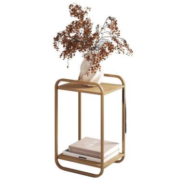 Imagem de Mesa Lateral Luna 40 cm Pes Metalicos Artesano, Hanover Dourado