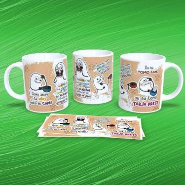 Imagem de Caneca de Porcelana Flork Musical Estampa 2 325ML Decorada Branca com 