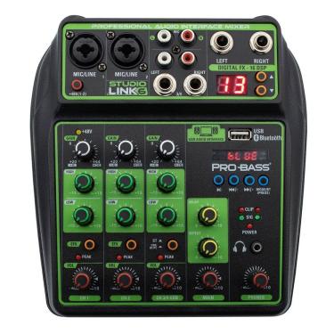 Imagem de Mesa de Som Analógica 6 Canais Studio Link 6 com Interface Usb e Bluetooth Pro Bass