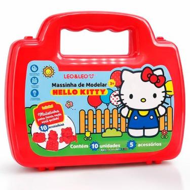 Imagem de KIT Maleta Massinha Hello Kitty 10 Cores + 5 Moldes Leo&Leo