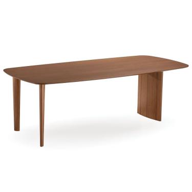 Imagem de Mesa de Jantar Pulsare Base Tripla Retangular Madeira Eucalipto 160CM Cedro Marrom Ozki