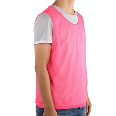 Imagem de 01 Colete de treinamento Scrimmage, colete esportivo adulto vermelho rosa camiseta de malha grande tamanho livre respirável para adultos para vários esportes