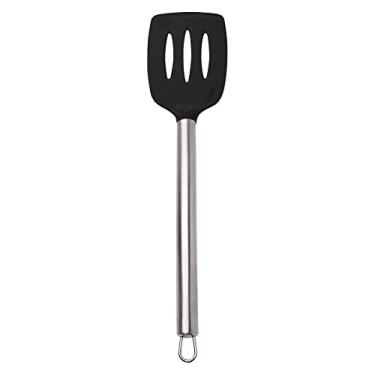 Imagem de Mimo Style, Espátula Multiuso para Cozinha Vazada, Inox e Silicone, 29,5cm - Preto
