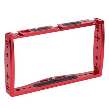 Imagem de Vbestlife Suporte de celular portátil de metal para gravação ao vivo, suporte universal para microfones, telefones, câmeras de movimento (vermelho)