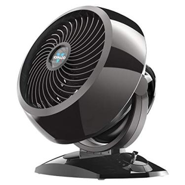Imagem de Vornado 5303 Ventilador circulador de ar pequeno para sala inteira com controles montados na base, 3 configurações de velocidade, fluxo de ar multidirecional, grade removível para limpeza, preto
